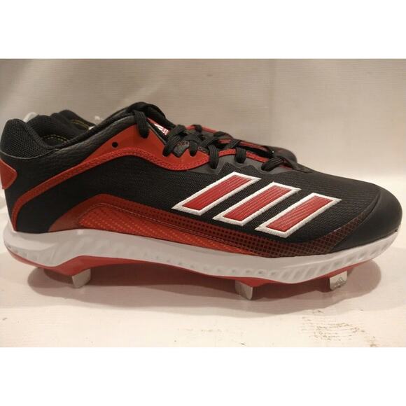 Adidas Men’s FV9348 Icon 6 Bounce Black Red White Baseball Cleats Size 16 NWOB
